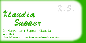 klaudia supper business card